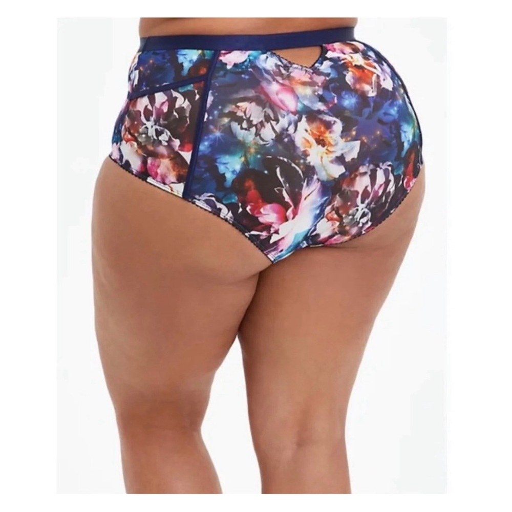 Torrid Blue Floral Galaxy Cutout High-Waist Brief NWT SZ 1 (14-16) - Picture 2 of 13